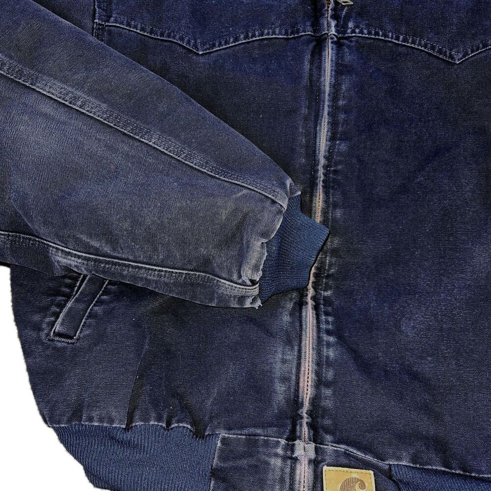 Carhartt Jacket Santa Fe J14MDT Midnight Blue Size XL Distressed Vintage Fade - Picture 15 of 16
